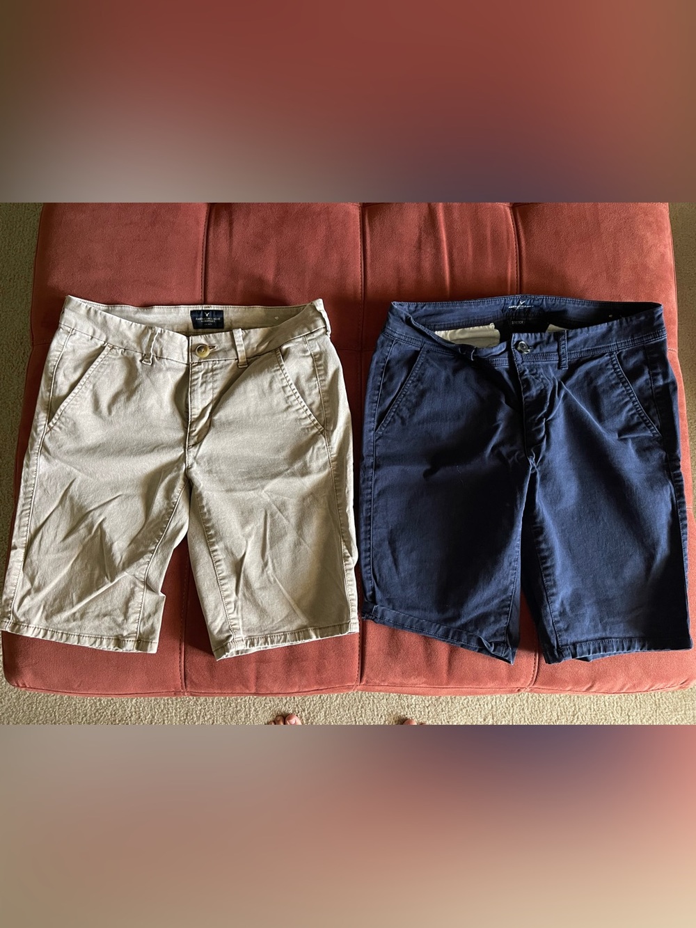 American Eagle Outfitters Bermuda Shorts — Tan size 6 and Navy size 8